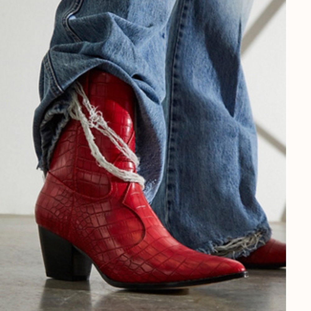 Red croc cowboy boots